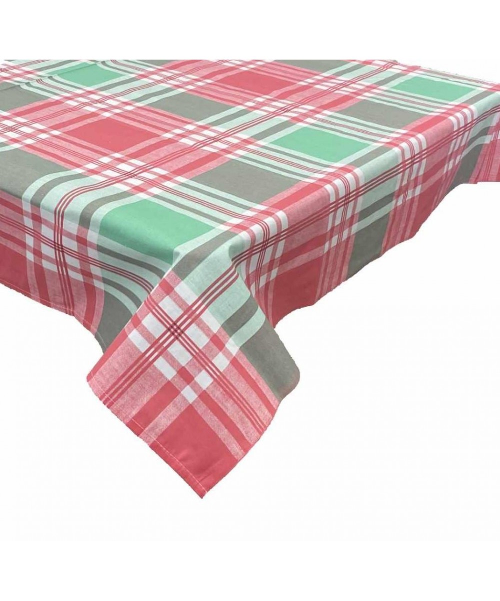 CHECK TABLECLOTH N297 PINK 140X140 LINEAHOME