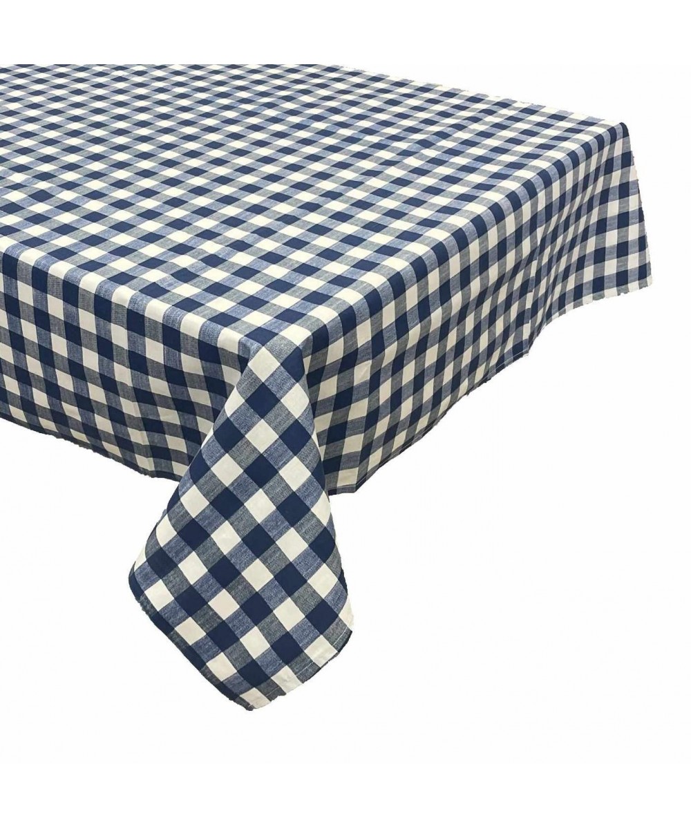 CHECK TABLECLOTH N5467 BLUE 140X140 LINEAHOME