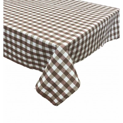 CHECK TABLECLOTH N5467 BROWN 140X180 LINEAHOME