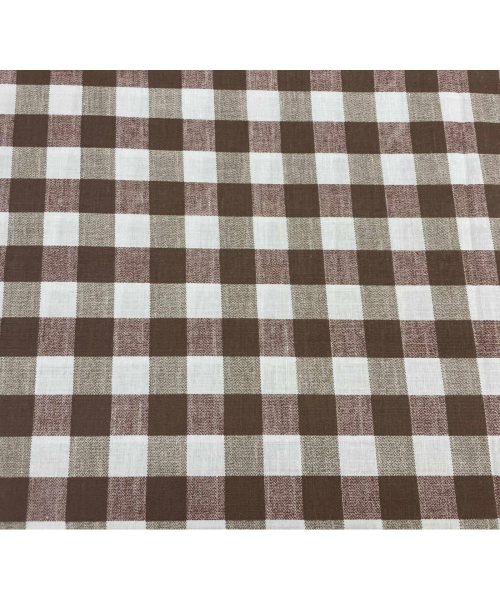CHECK TABLECLOTH N5467 BROWN 140X140 LINEAHOME