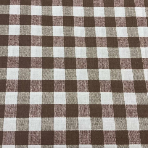 CHECK TABLECLOTH N5467 BROWN 140X140 LINEAHOME