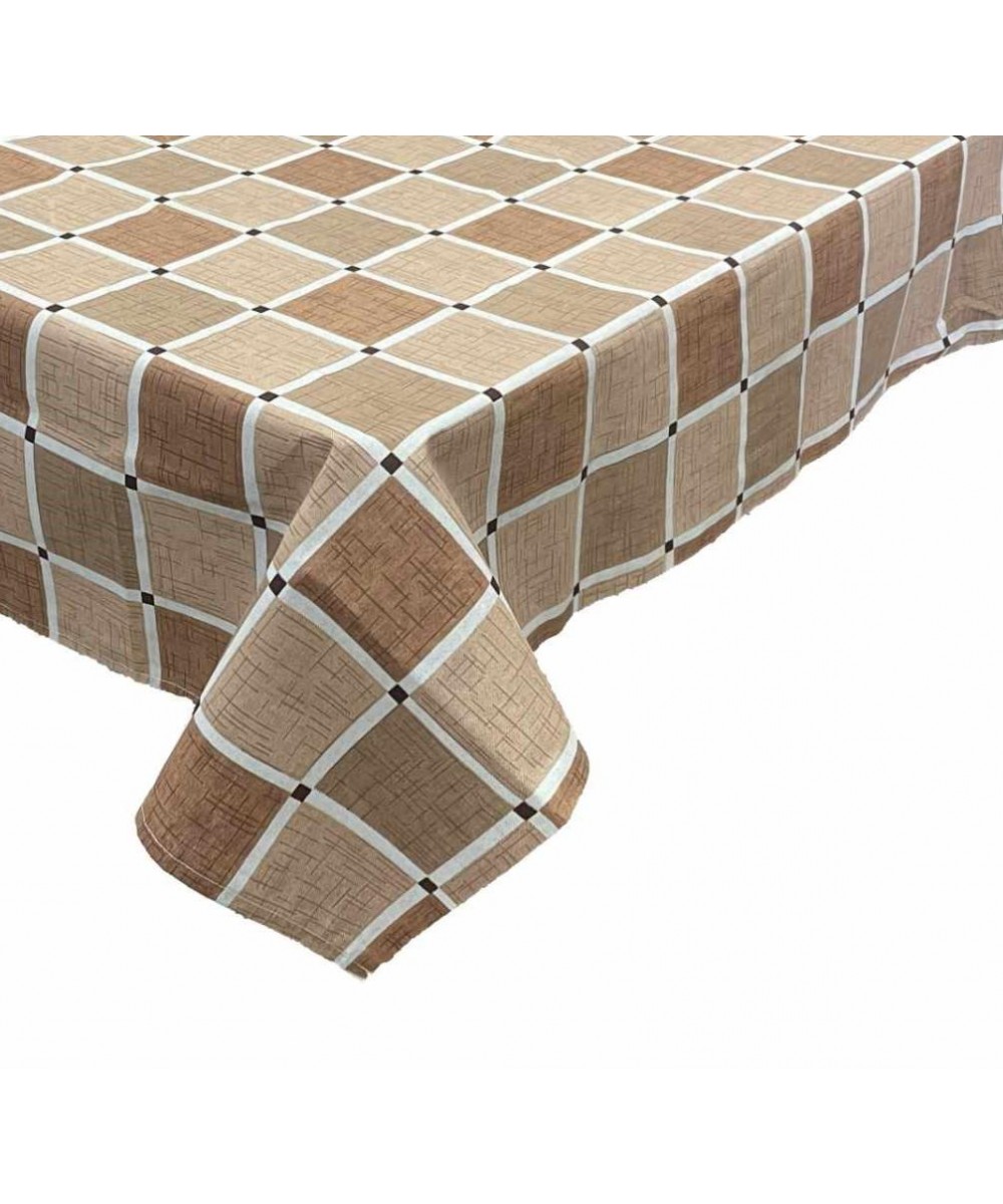 CHECK TABLECLOTH N1295 BROWN 140X140 LINEAHOME