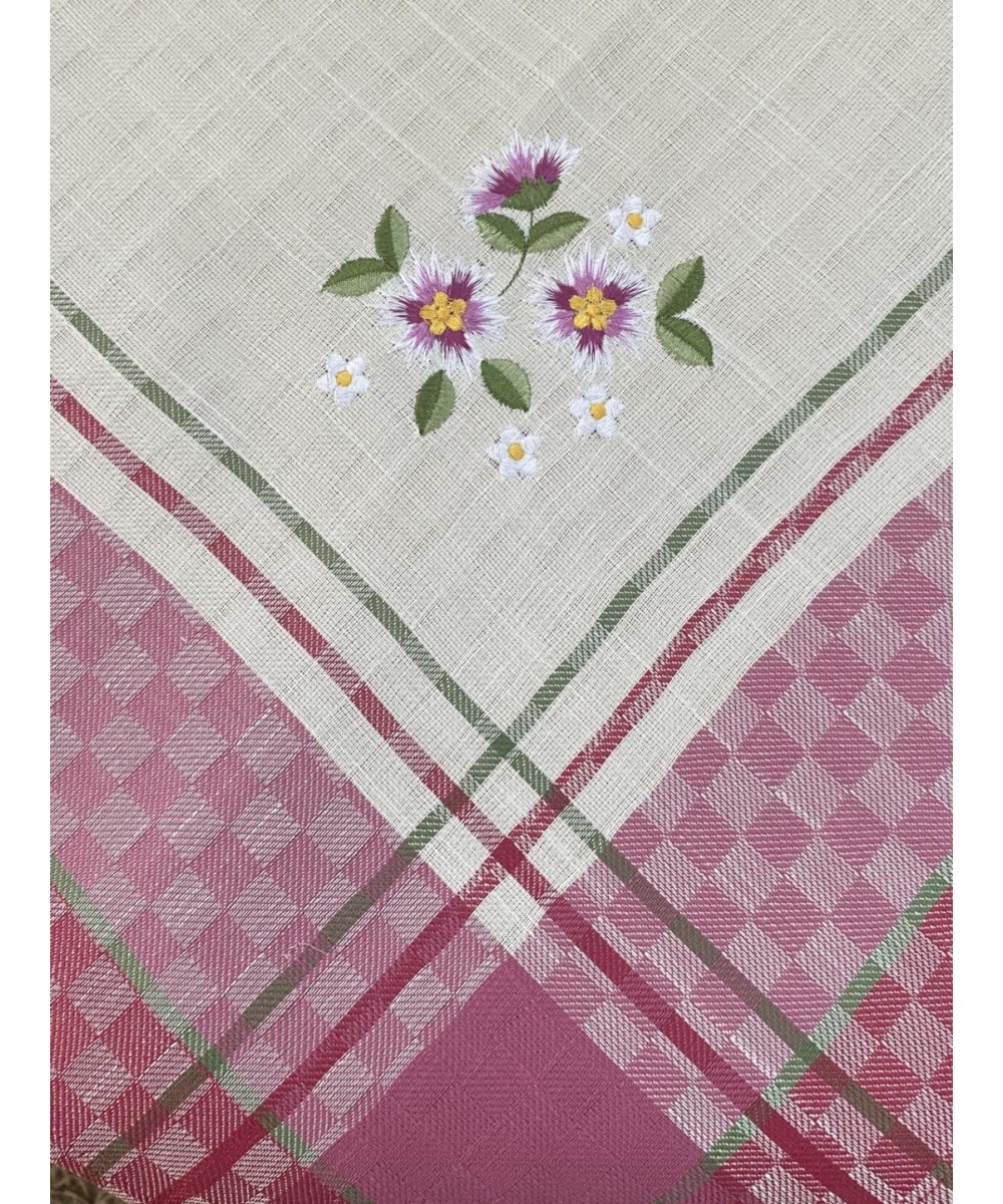 JACQUARD LINEN 85X85 WITH EMBROIDERY LILY 5580 PINK LINEAHOME