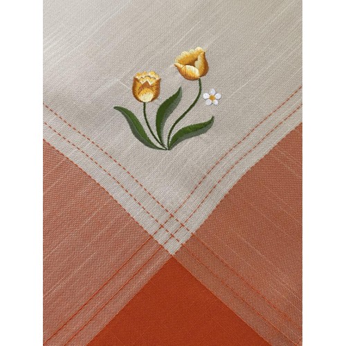 LINEN FRAME 85X85 WITH TULIP EMBROIDERY 15580-6 LINEAHOME