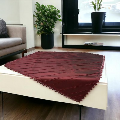 TAFFET TABLE WITH BURGUNDY CRYSTALS 135X135 LINEAHOME