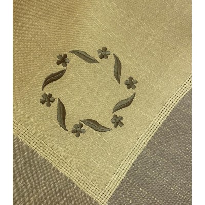 LINEN FRAME 85X85 WITH EMBROIDERY 13610B LAUREL LINEAHOME