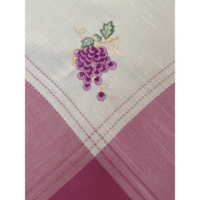 LINEN FRAME 85X85 WITH GRAPE EMBROIDERY 15580-3 LINEAHOME