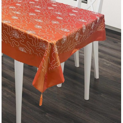 SATIN JACQUARD TABLECLOTH WITH PICKLE FAUCET 140X180 LINEAHOME