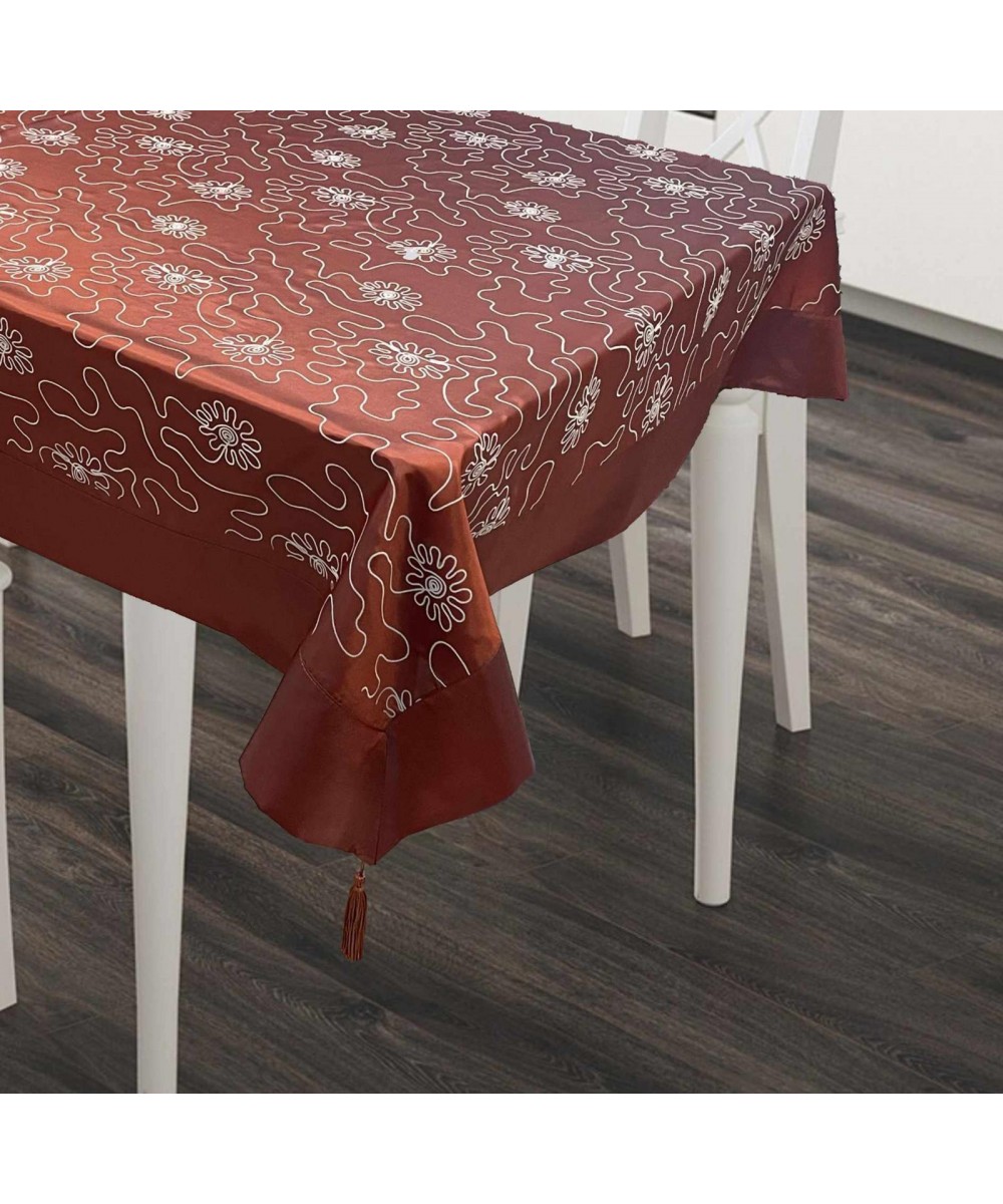 SATIN JACQUARD TABLECLOTH WITH PUZZLE FLASH 140X180 LINEAHOME