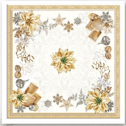 CHRISTMAS CANDLE GOLD SET FROM 100X100 BOXES 40X100 2 X TOWELS 40X40 LINEAHOME