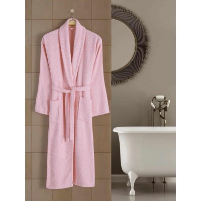 LINEAHOME PINK 100% COTTON COTTON COTTON COAT WITH COLLAR