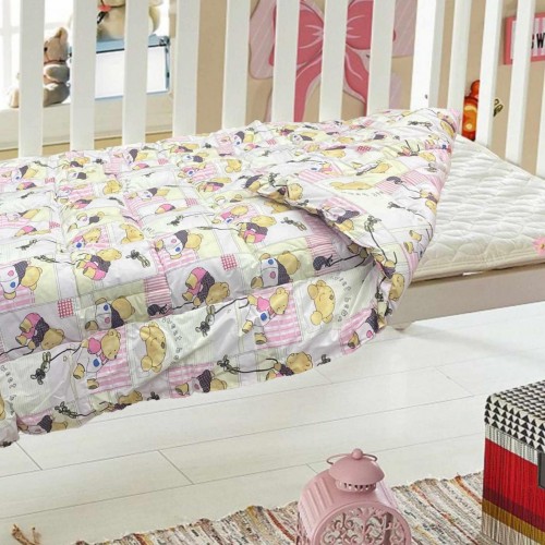 CRADLE QUILT 120X160 SWEET TEDDY PINK DOUBLE SIDE COTTON 100% LINEAHOME