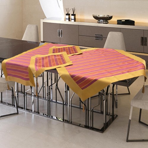 SET OF 7 PCS SATIN JACQUARD WITH MAGENTA LINEAHOME FACE