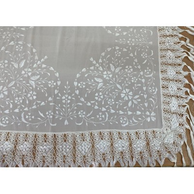 FRAME WITH HAND EMBROIDERY PURE 100% CREPE SILK 100X100 LINEAHOME