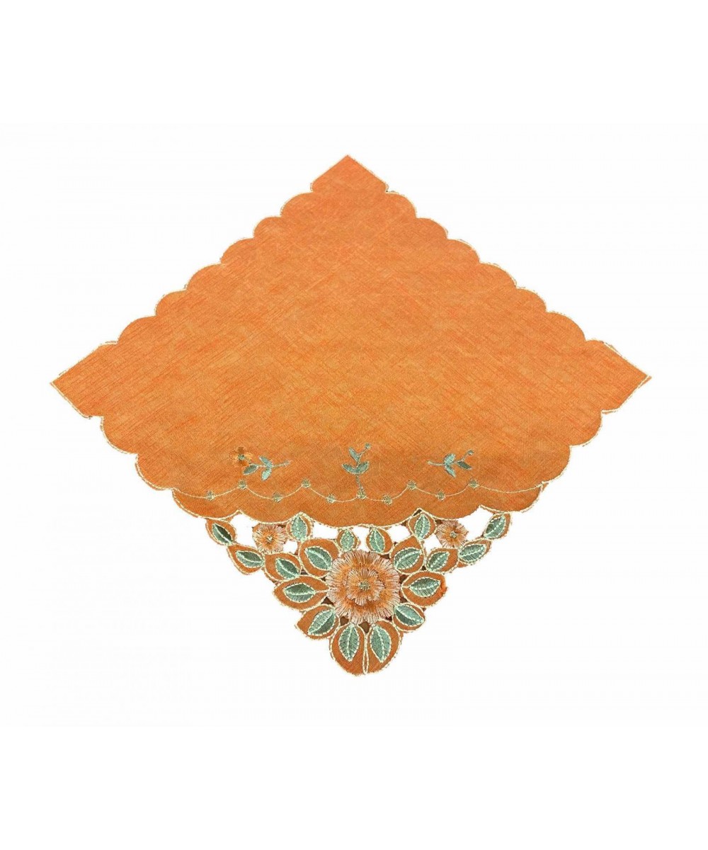 NATURE ORANGE EMBROIDERED TOWEL 30X30 LINEAHOME