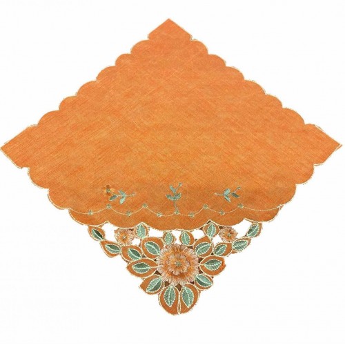 NATURE ORANGE EMBROIDERED TOWEL 30X30 LINEAHOME