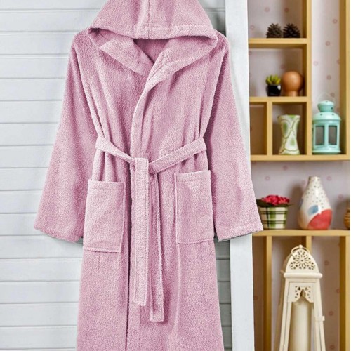 100% COTTON HOODED BARBECUE DUSTY PINK LINEAHOME