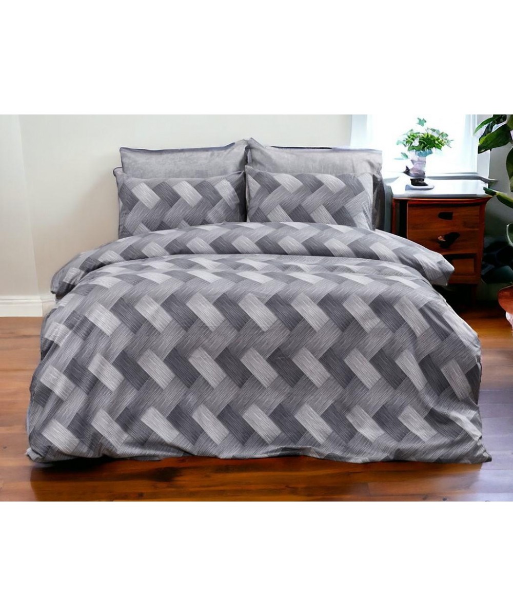 GRAY PARQUET PRINTED SHEET SET ONLY 160X240 LINEAHOME