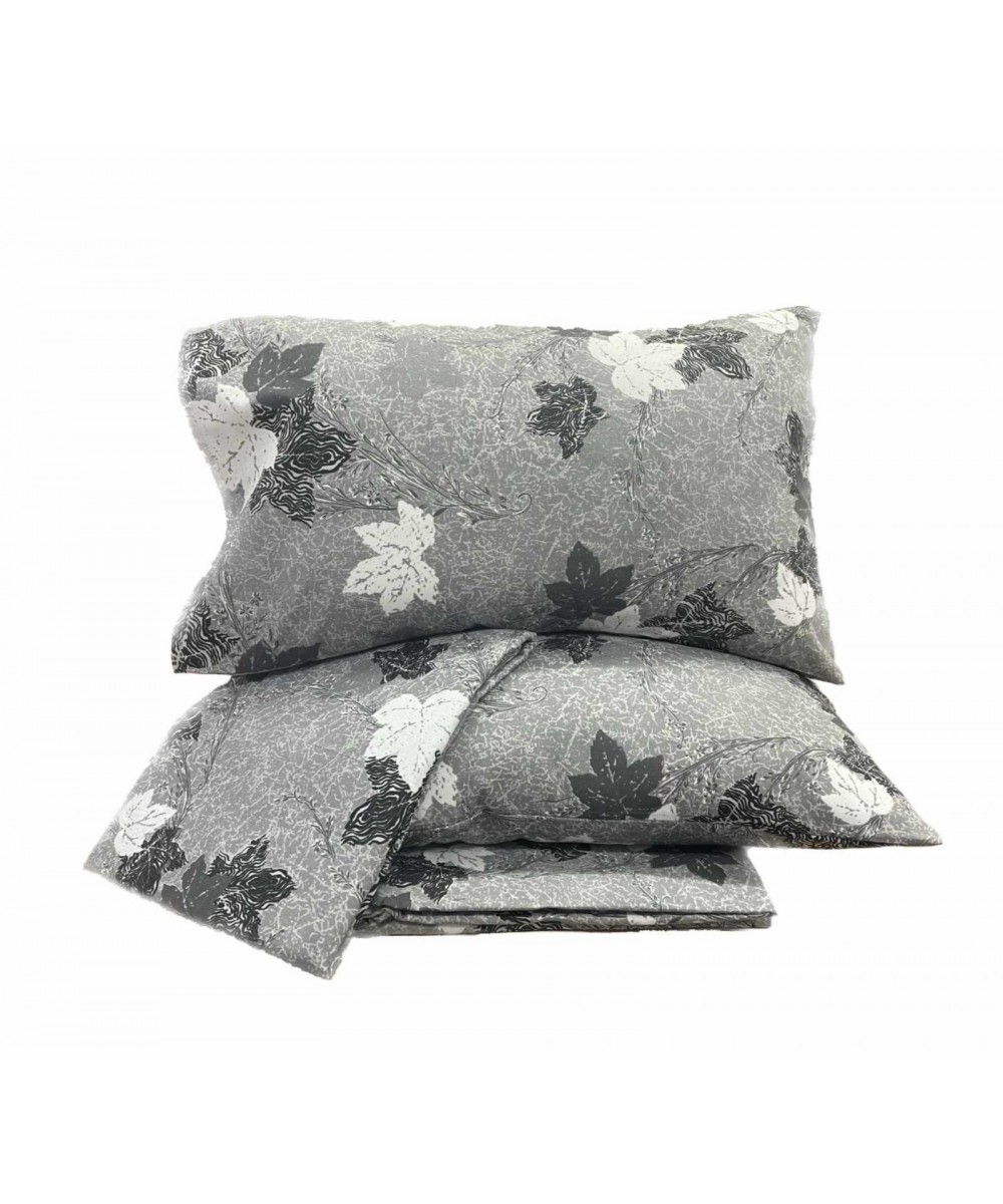 LEAVES PRINTED SHEET SET GRAY DOUBLE 200x240 LINEAHOME