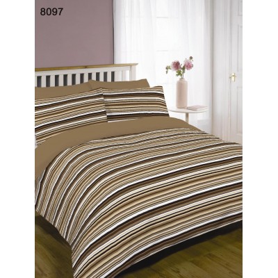 LINEAHOME STRIPE PRINTED SHEET SET BROWN COTTON ONLY 160X240