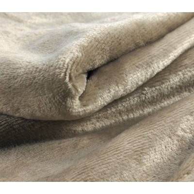 Κουβέρτα - Ριχτάρι 180x220cm super soft  Σχ.Flanou taupe  100%  polyester