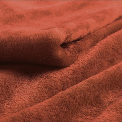 Κουβέρτα - Ριχτάρι 180x220cm super soft  Σχ.Flanou terracotta  100%  polyester