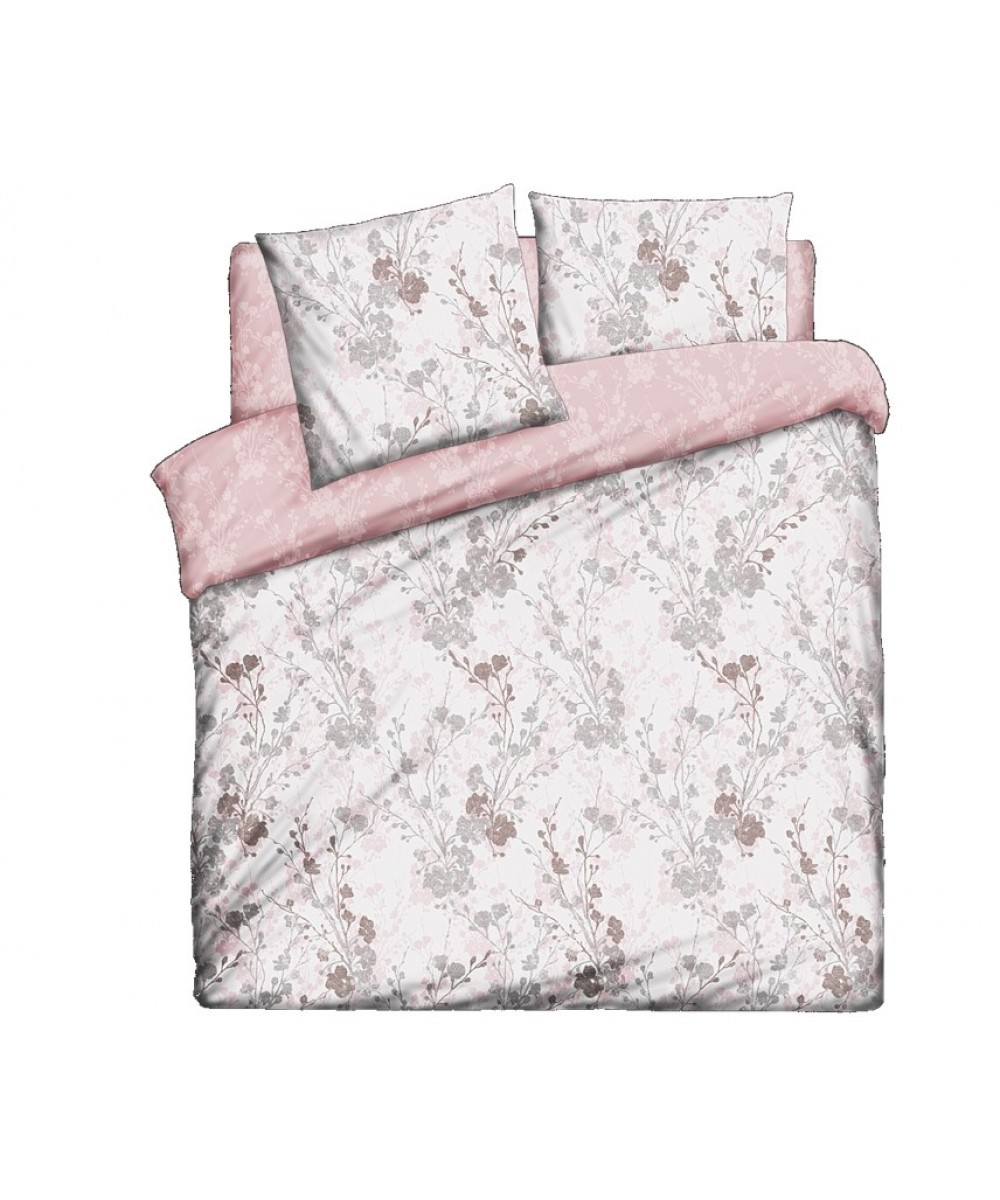Sheet set printed Sch.Allure pink 100% cotton satin 160x260cm