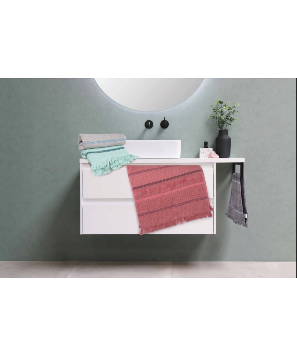 Jacquard towel Fig. Cagliari 500gsm 100% cotton 50x90cm Light Gray