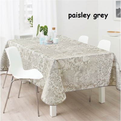 Paisley beige tablecloth 100% pol. 150x150cm 