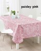 Paisley patterned tablecloth pink 100% pol. 150x150cm