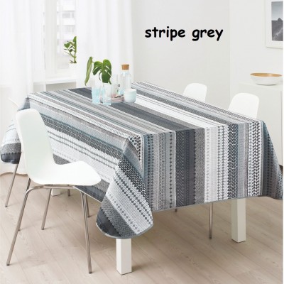Plain tablecloth Fig. Stripe gray 100% pol. 150x150cm 