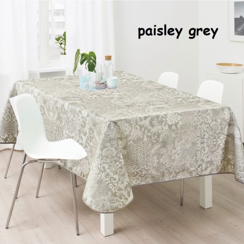 Paisley beige tablecloth 100% pol. 150x180cm 
