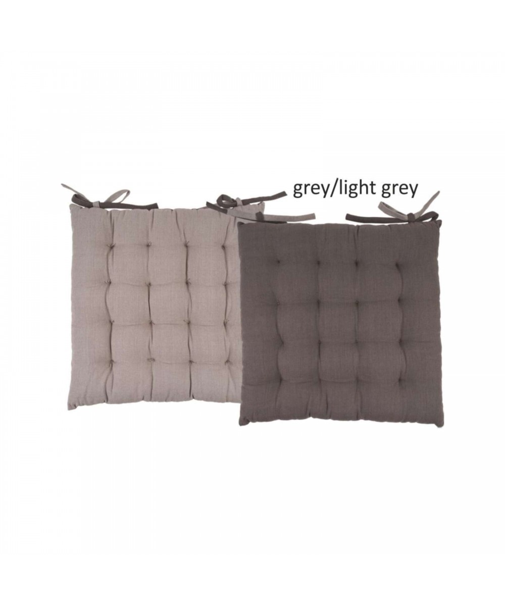 Μαξιλάρι καρέκλας Σχ.Duo 40x40cm διπλής όψης grey/l.grey 100%  βαμβ.