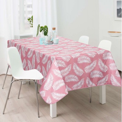 Palm pink tablecloth 100% pol. Φ150cm 