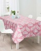 Palm pink tablecloth 100% pol. Φ150cm