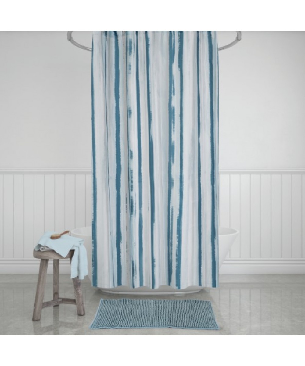 Bathroom curtain with rings Enza 180x200cm mat Shaggy 50x70cm 100% pol.