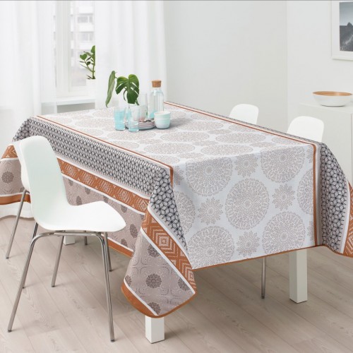 Aziza tablecloth, unbleached, 100% pol. 150x150cm 
