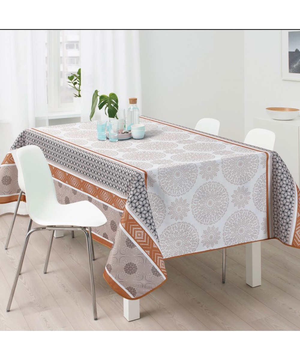 Aziza tablecloth, unbleached, 100% pol. 150x180cm