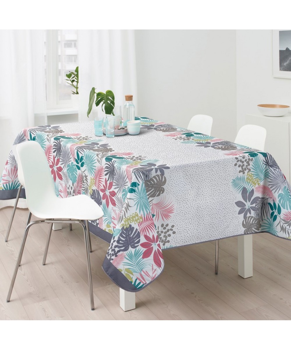 Linen tablecloth Fig. Jungle gray 100% pol. 150x150cm