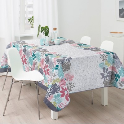 Linen tablecloth Fig. Jungle gray 100% pol. 150x150cm 