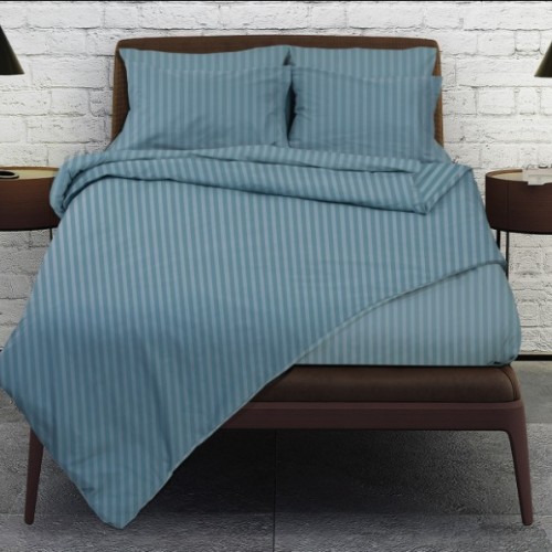 Sheet set -Glamour- monochrome Blue poly/cotton 170x280cm 