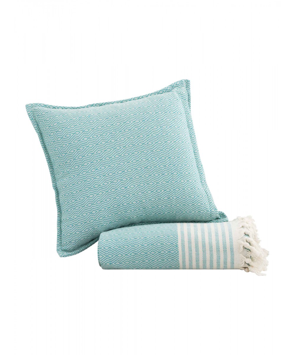 Throw TENT TURQUOISE Armchair throw: 170 x 180 cm.