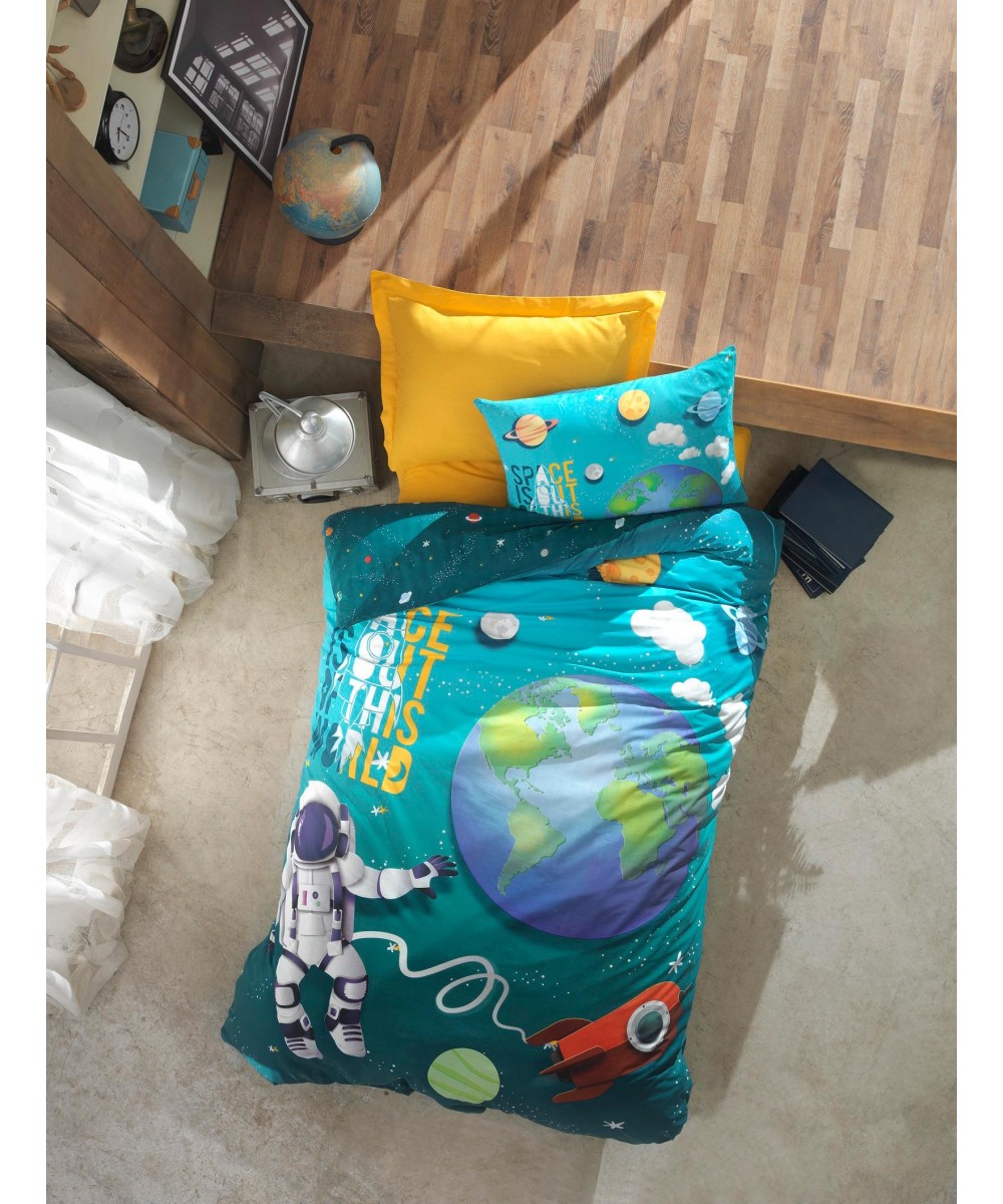 Children's Sheet Set SPACE Single sheet set with elastic: 170 x 240 100 x 200 30 1 pillowcase 50 x 70 cm.