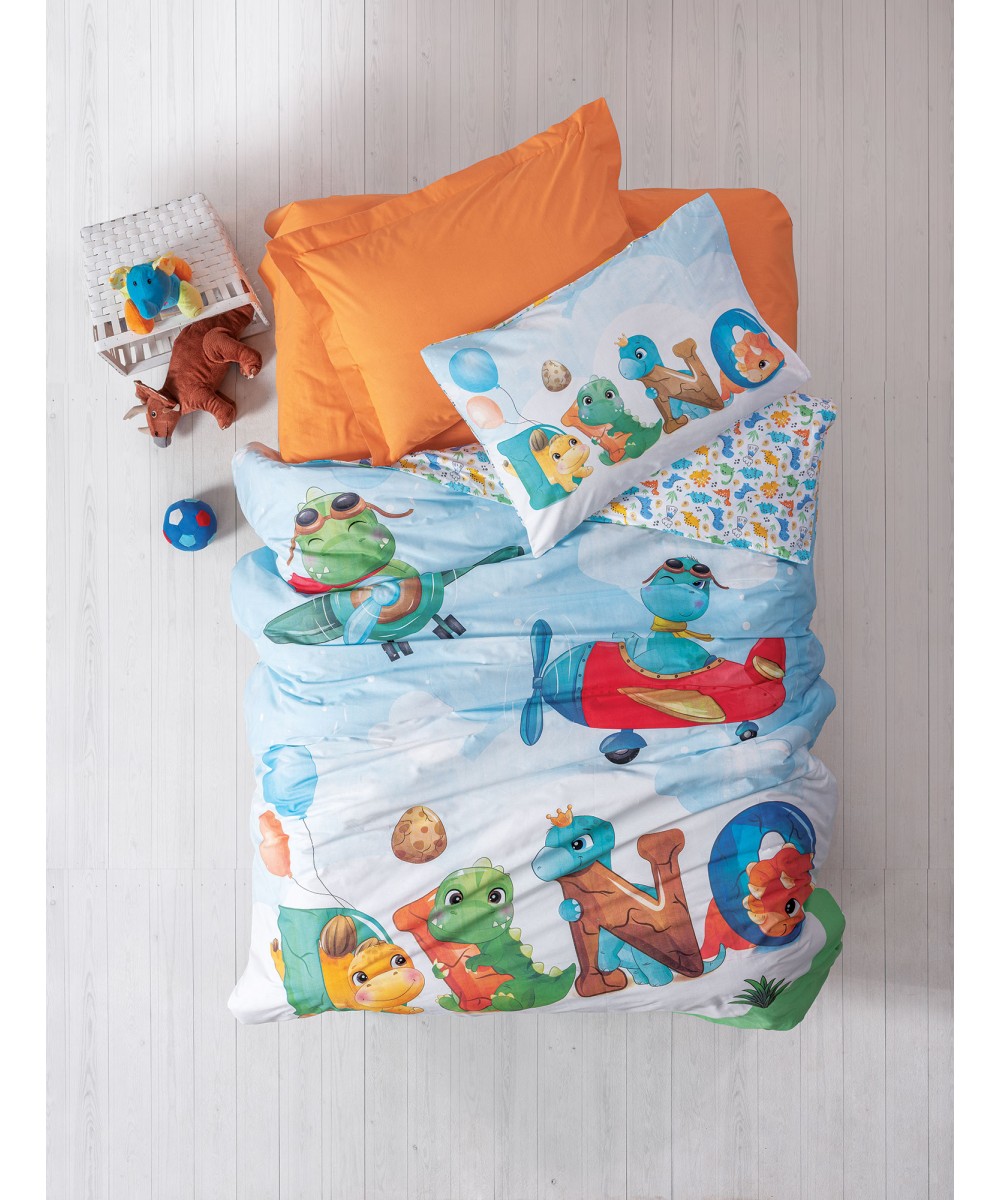 DINO Children's Quilt Set Single quilt set: 170 x 240 1 pillowcase 50 x 70 cm.