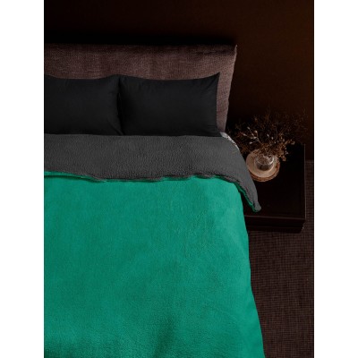 Κουβέρτα SPOSH GREEN ANTHRACITE Κουβέρτα μονή: 160 x 220 εκ.