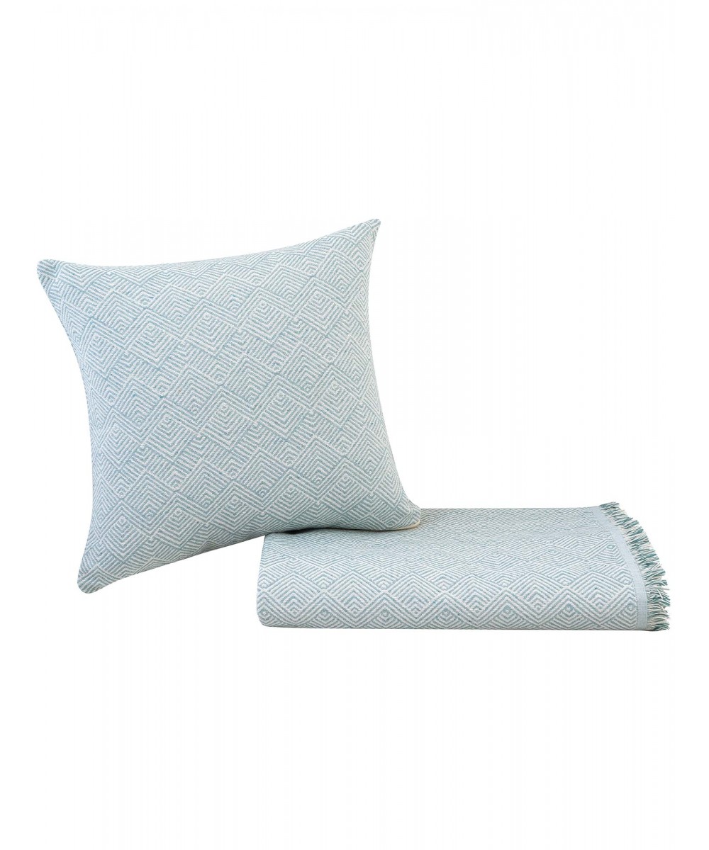 Decorative Pillow WELLEN TURQUOISE Decorative pillow: 45 x 45 cm.