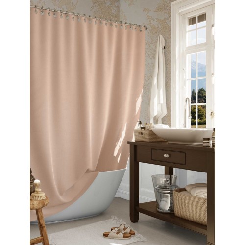 Shower curtain LLANO BEIGE Shower curtain: 180 x 180 cm.