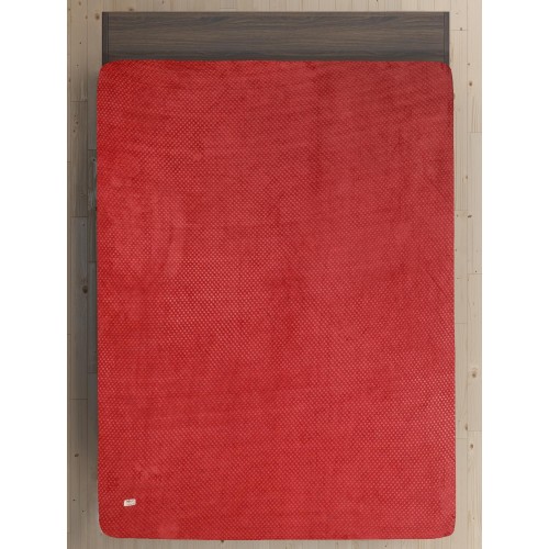 Σεντόνι Flannel NODES RED Flannel μονό με λάστιχο: 100 x 200   30 εκ.