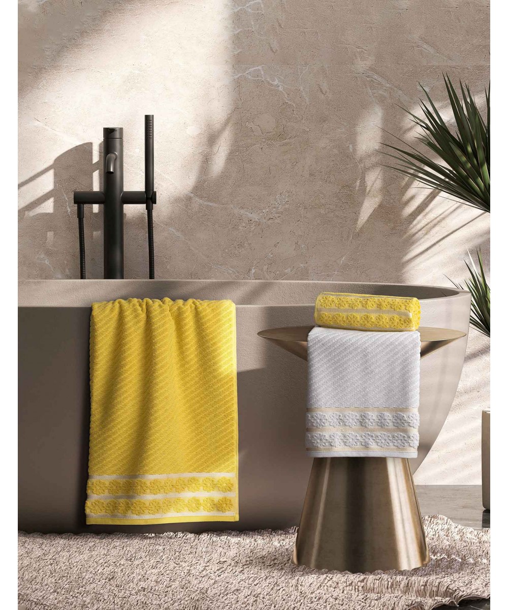 Πετσέτα HAZY YELLOW Σετ πετσέτες 3 τεμαχίων (30 x 50   50 x 90   80 x 150 εκ.)