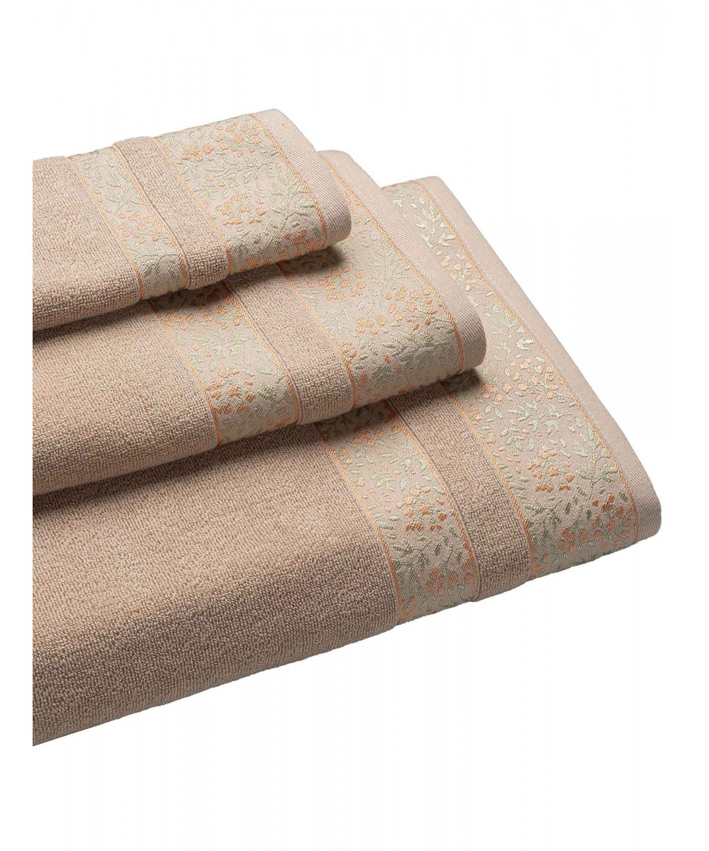 Πετσέτα BLOOM BEIGE Σετ πετσέτες 3 τεμαχίων (30 x 50   50 x 90   80 x 150 εκ.)